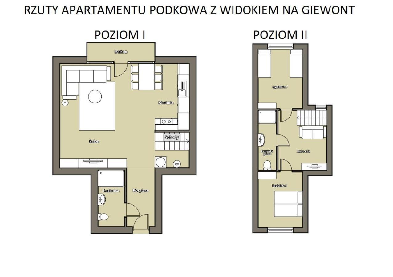 Apartament Podkowa Z Widokiem Na Giewont Kościelisko Esterno foto